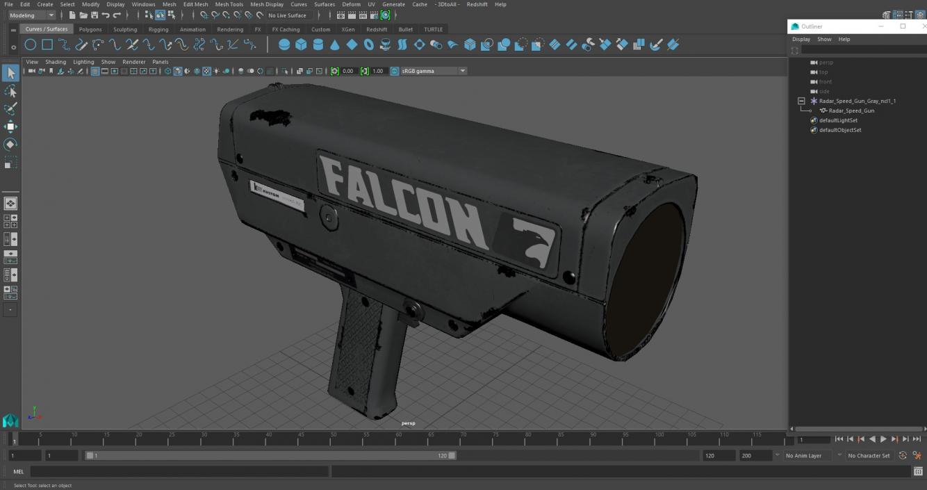 3D model Radar Speed Gun Gray