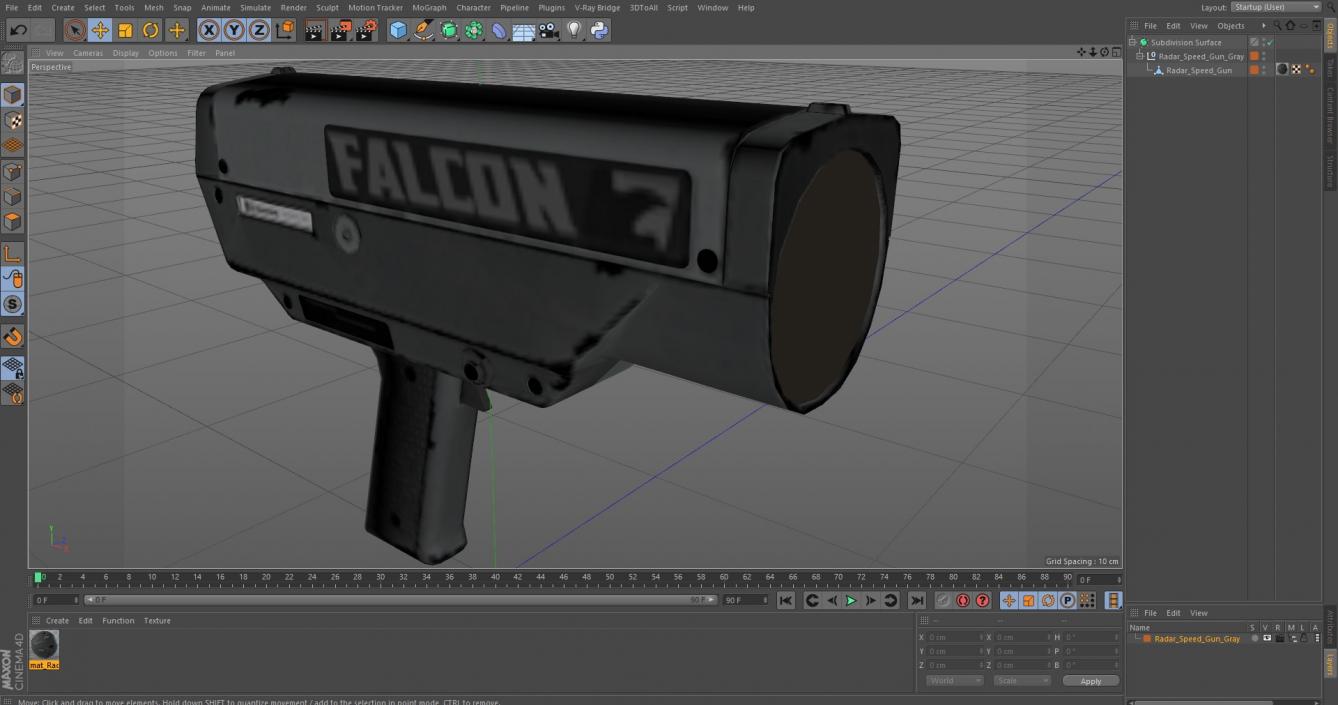 3D model Radar Speed Gun Gray