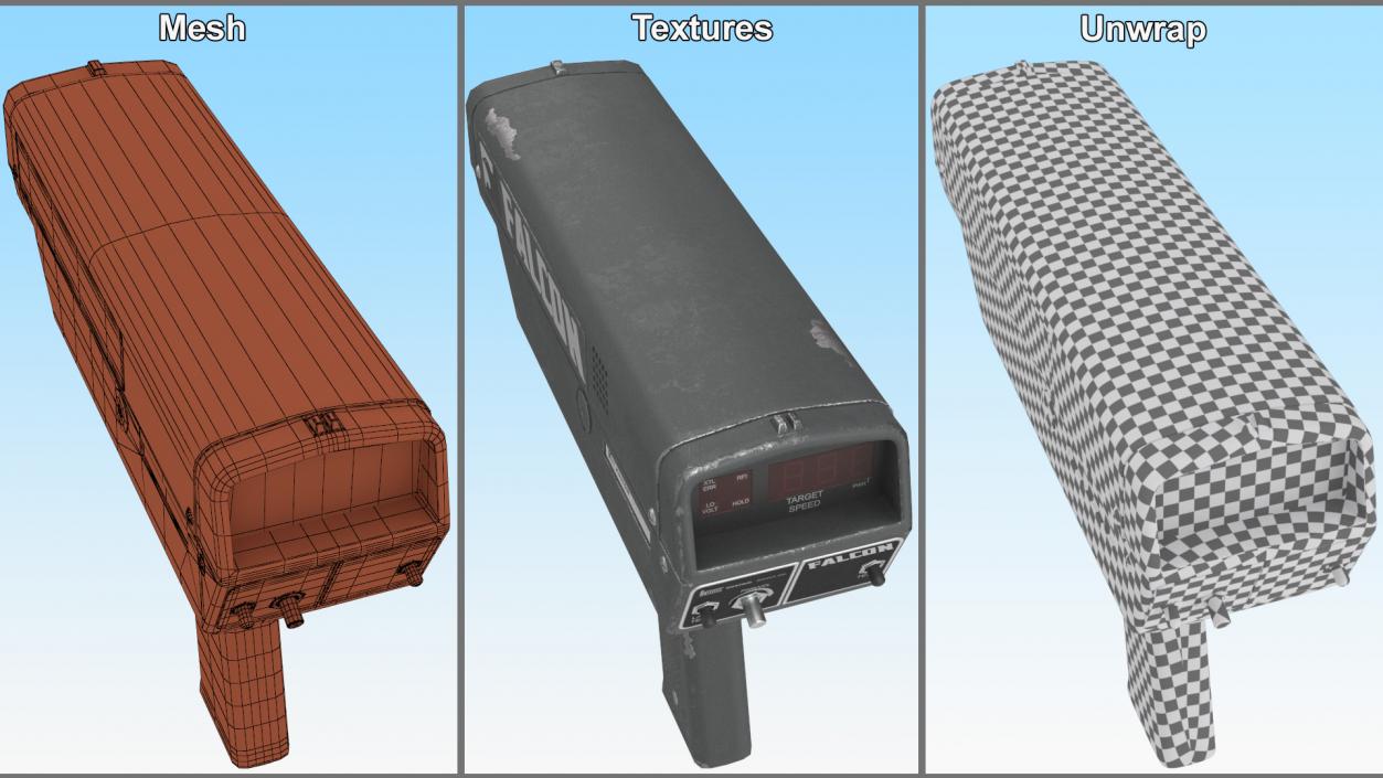 3D model Radar Speed Gun Gray