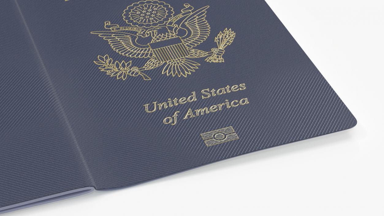 USA Passport Open Page 3D