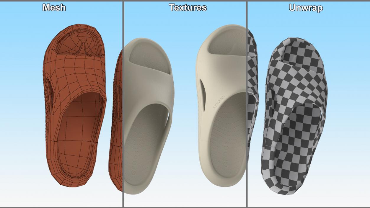 3D Crocs Mellow Slide Beige 2