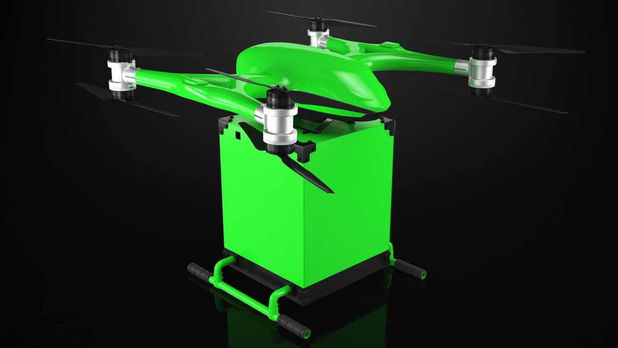 3D model Delivery Drone Station with Quadcopter Rigged