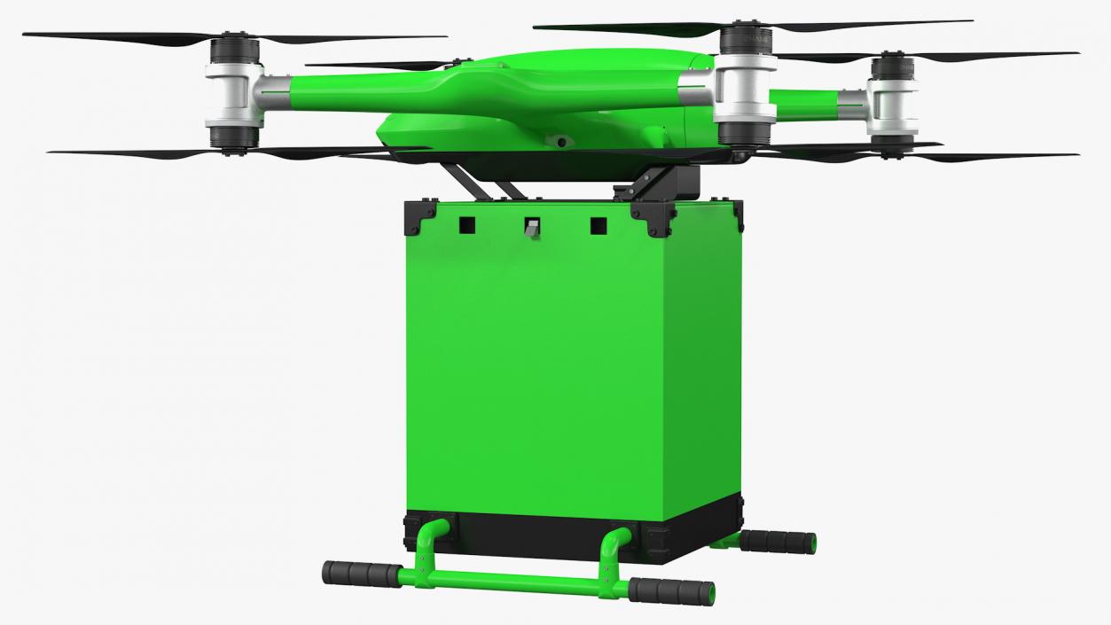 3D model Delivery Drone Station with Quadcopter Rigged