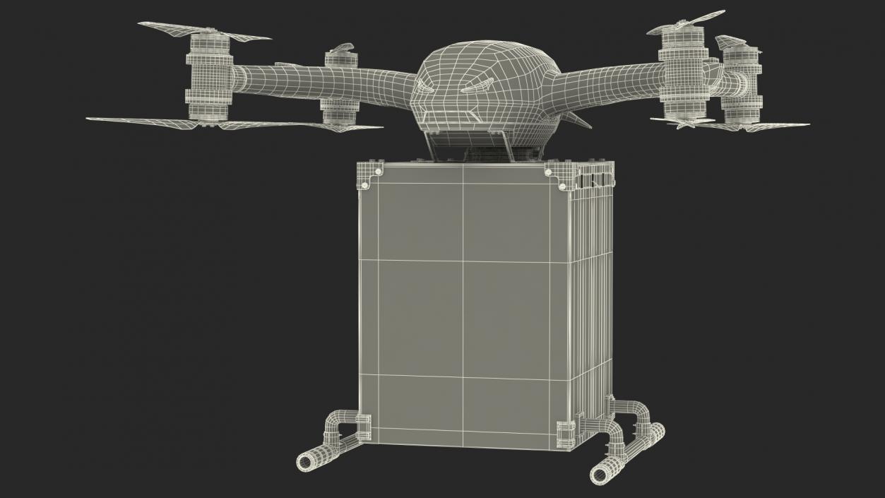 3D model Delivery Drone Station with Quadcopter Rigged