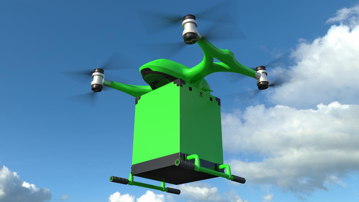 3D model Delivery Drone Station with Quadcopter Rigged