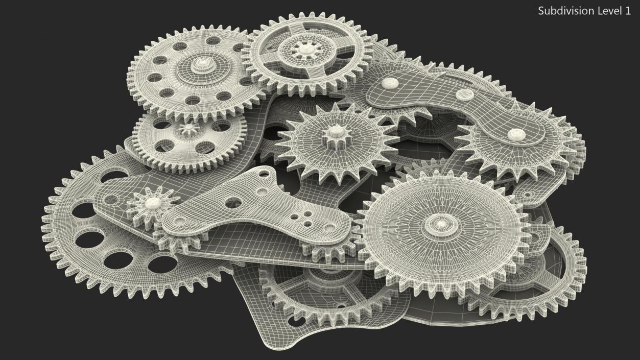 3D model Cog Gears Mechanism Mixed