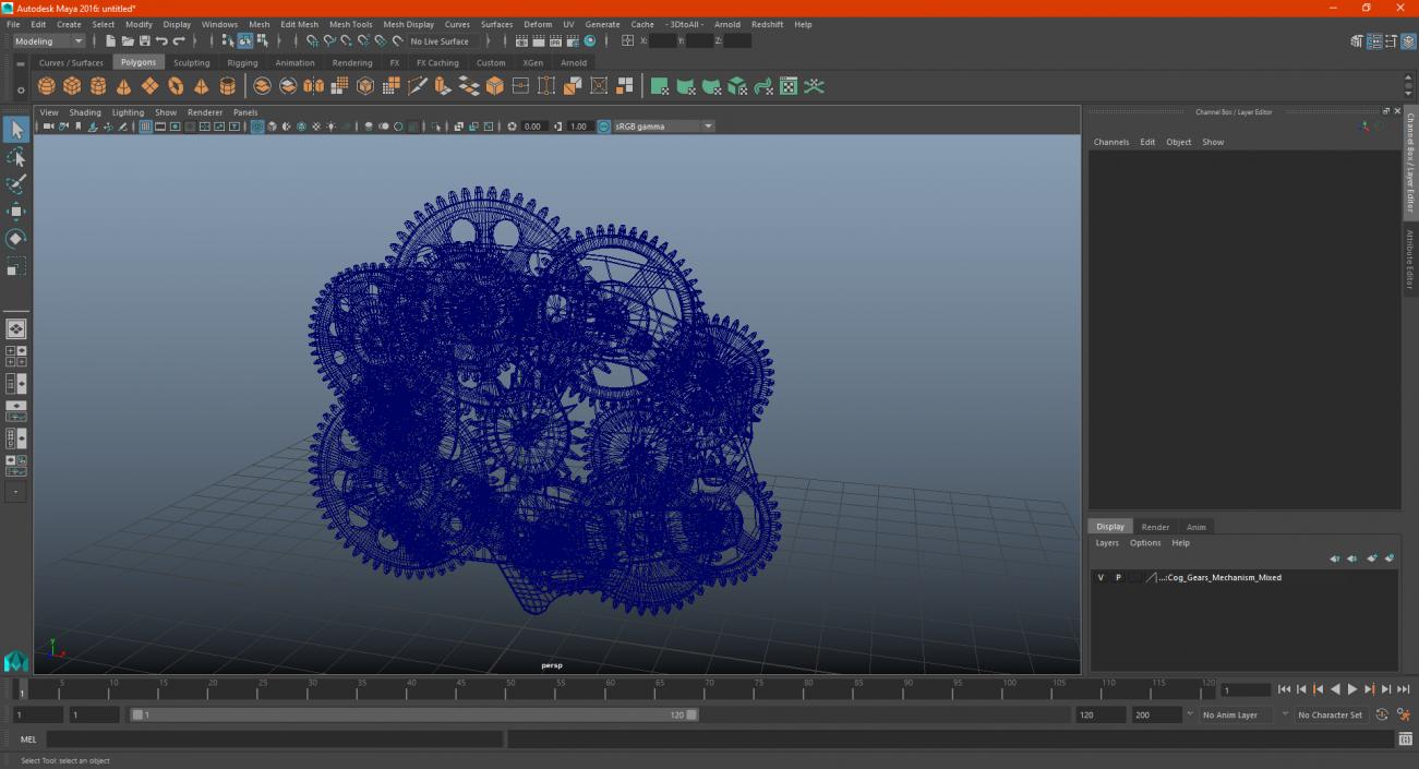 3D model Cog Gears Mechanism Mixed