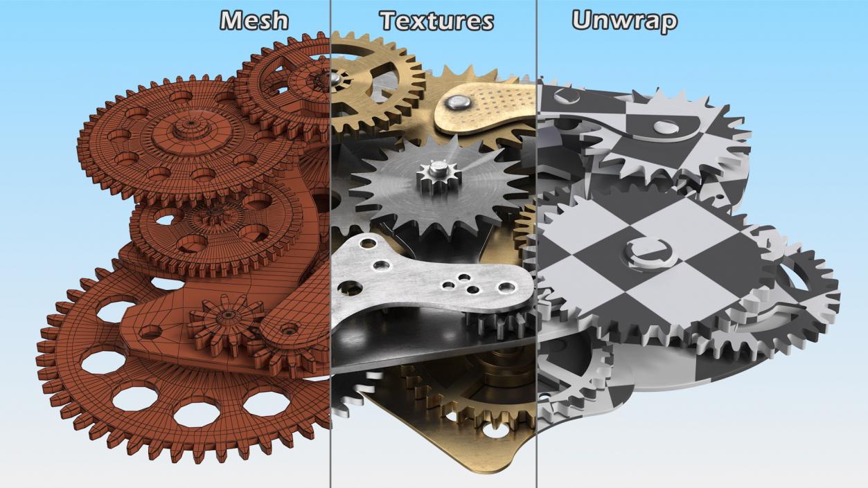 3D model Cog Gears Mechanism Mixed