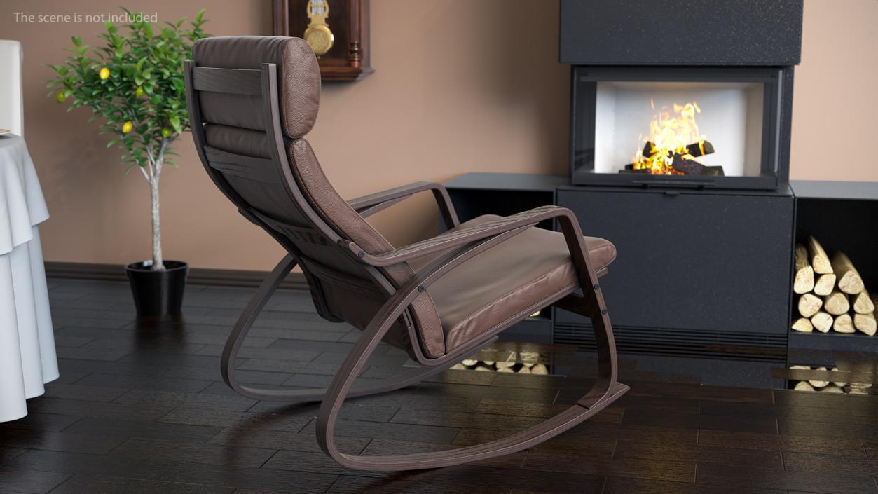 Genuine Leather Rocking Chair 3D model