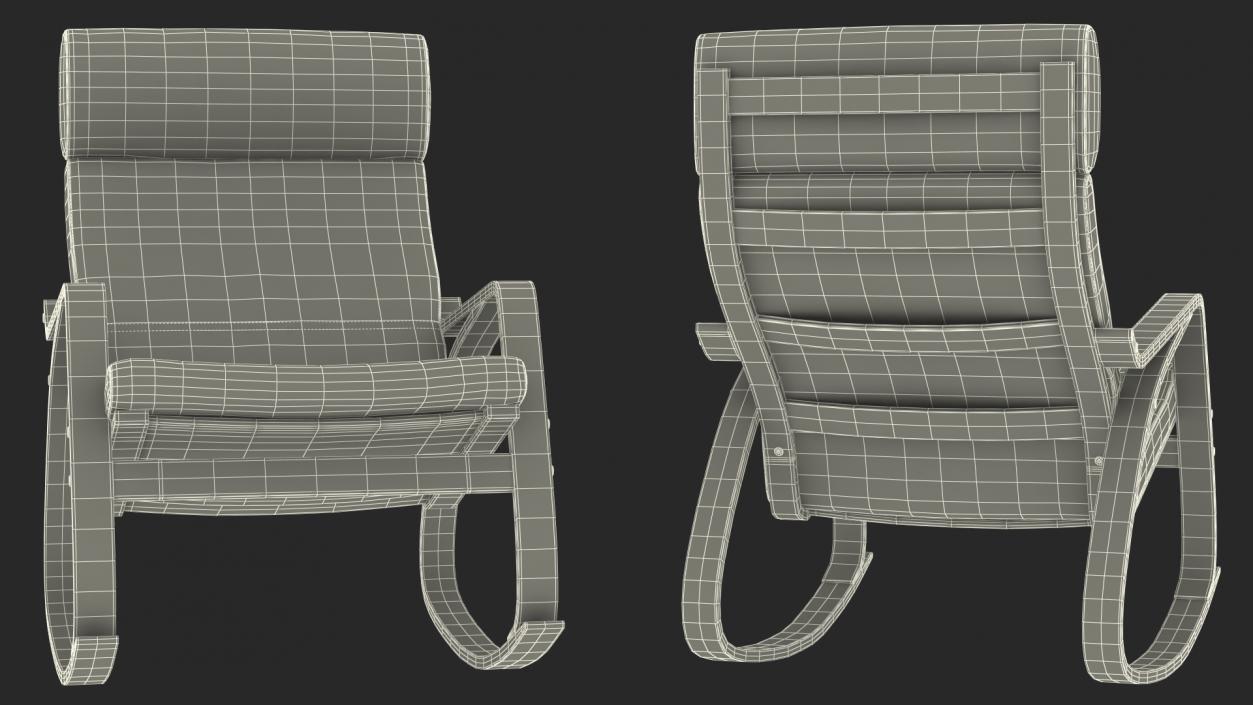 Genuine Leather Rocking Chair 3D model