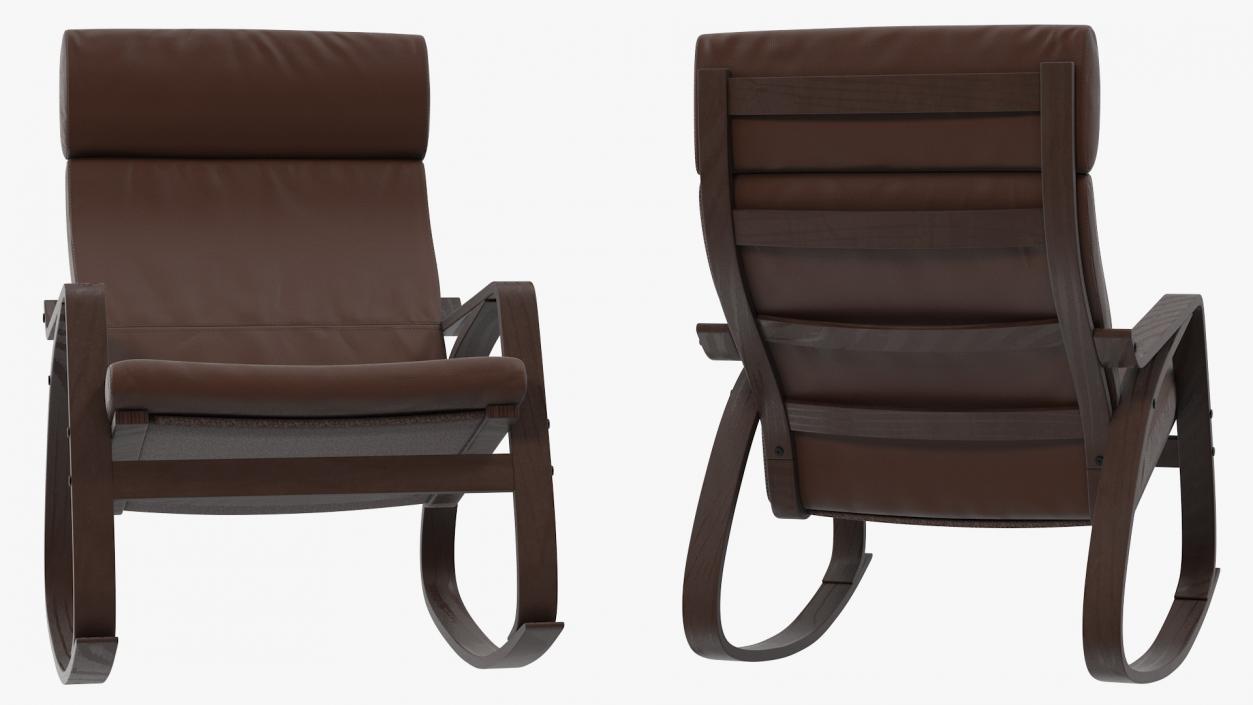 Genuine Leather Rocking Chair 3D model