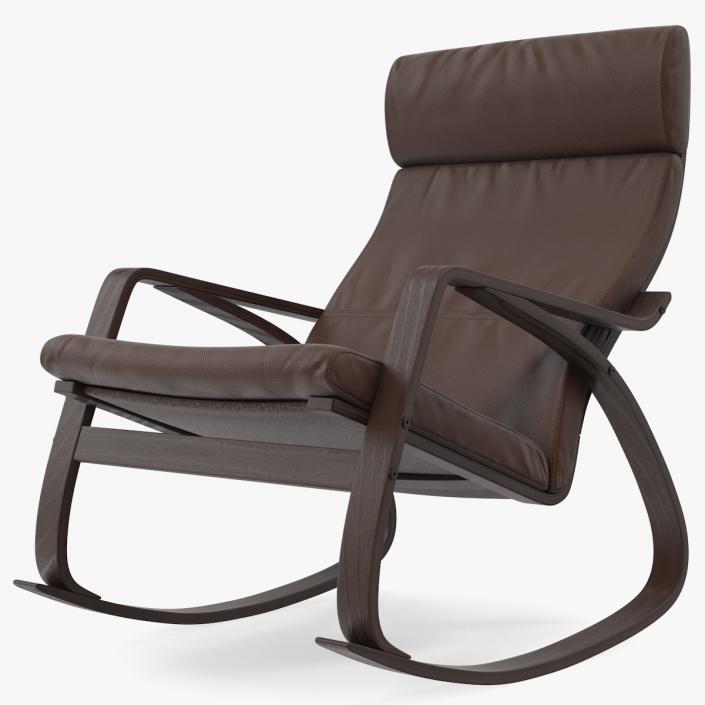 Genuine Leather Rocking Chair 3D model