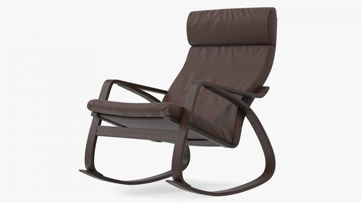 Genuine Leather Rocking Chair 3D model