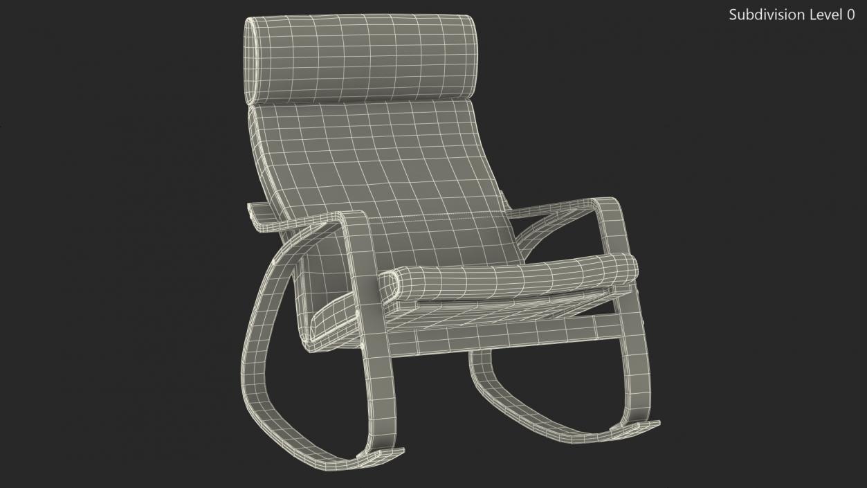 Genuine Leather Rocking Chair 3D model