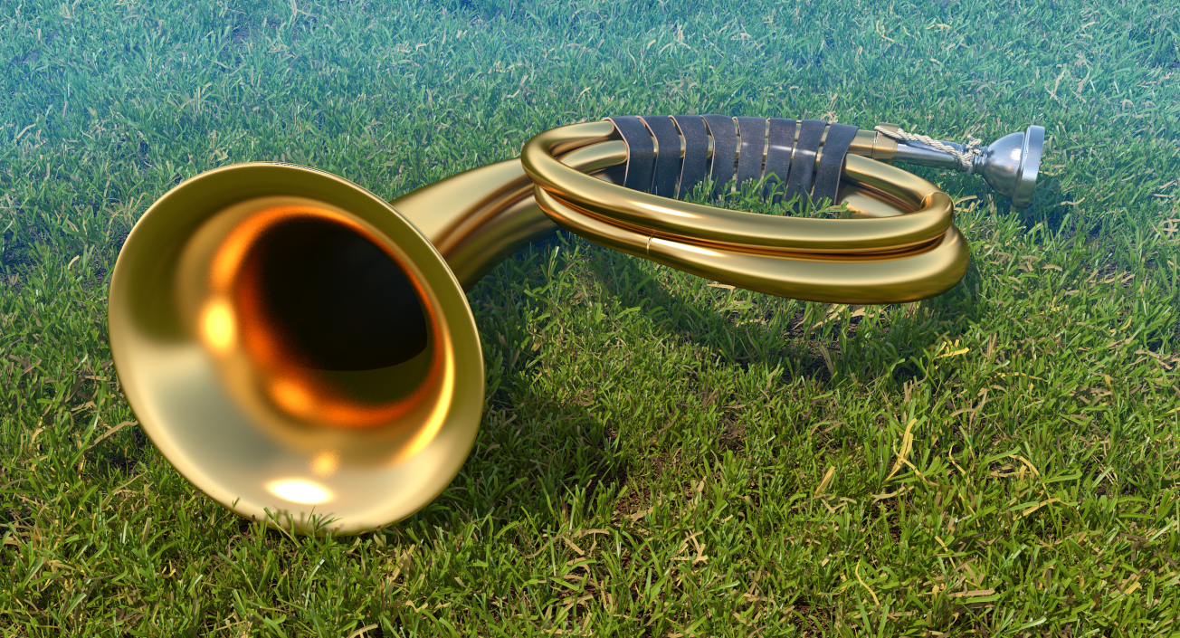 Golden Hunting Horn 3D model