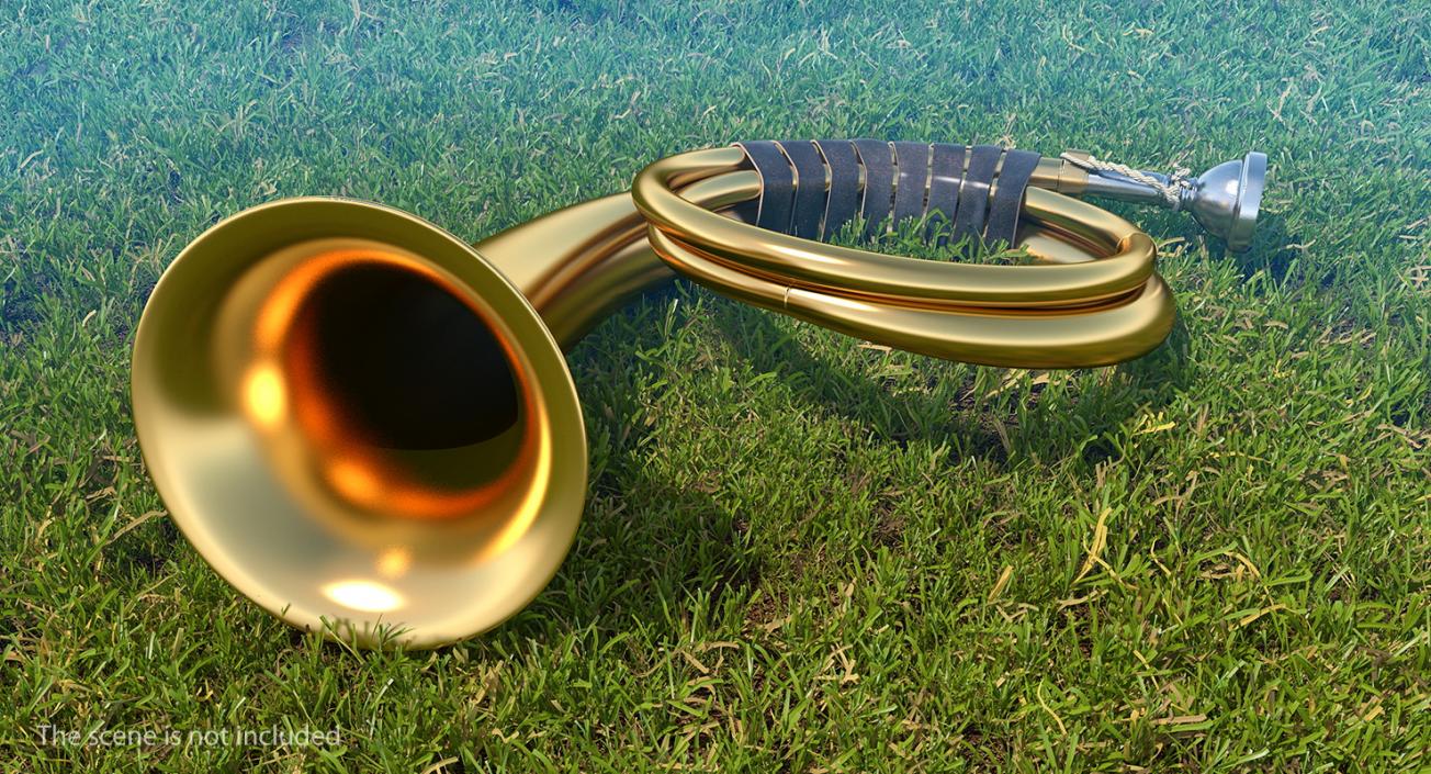 Golden Hunting Horn 3D model