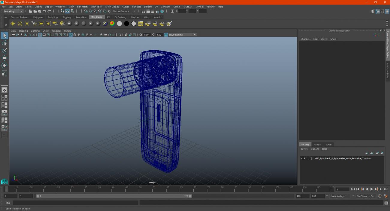 MIR Spirobank II Spirometer with Reusable Turbine 3D model