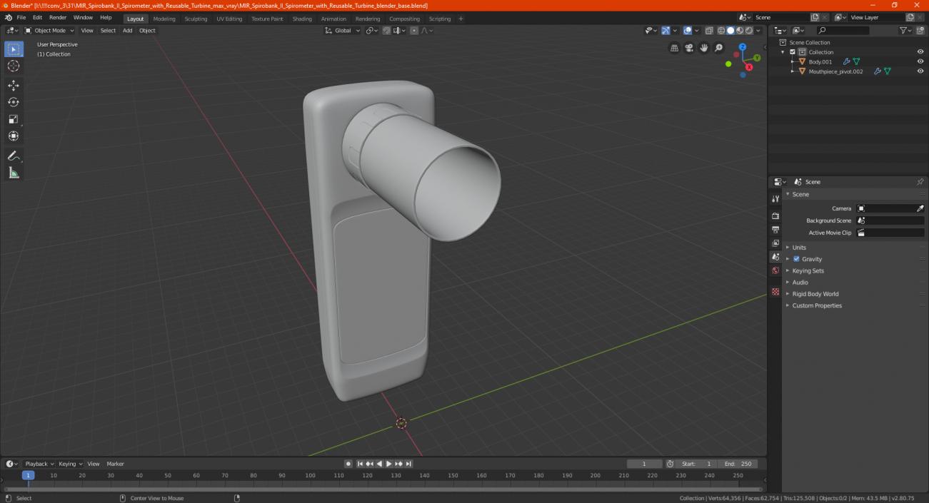 MIR Spirobank II Spirometer with Reusable Turbine 3D model