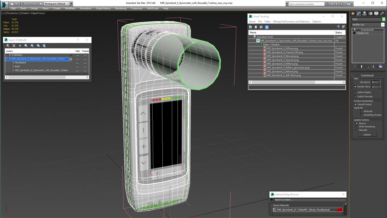 MIR Spirobank II Spirometer with Reusable Turbine 3D model