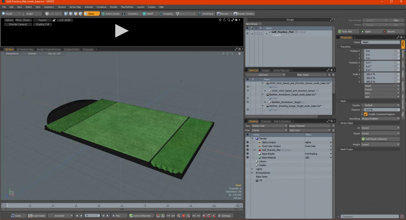 Golf Practice Mat 3D