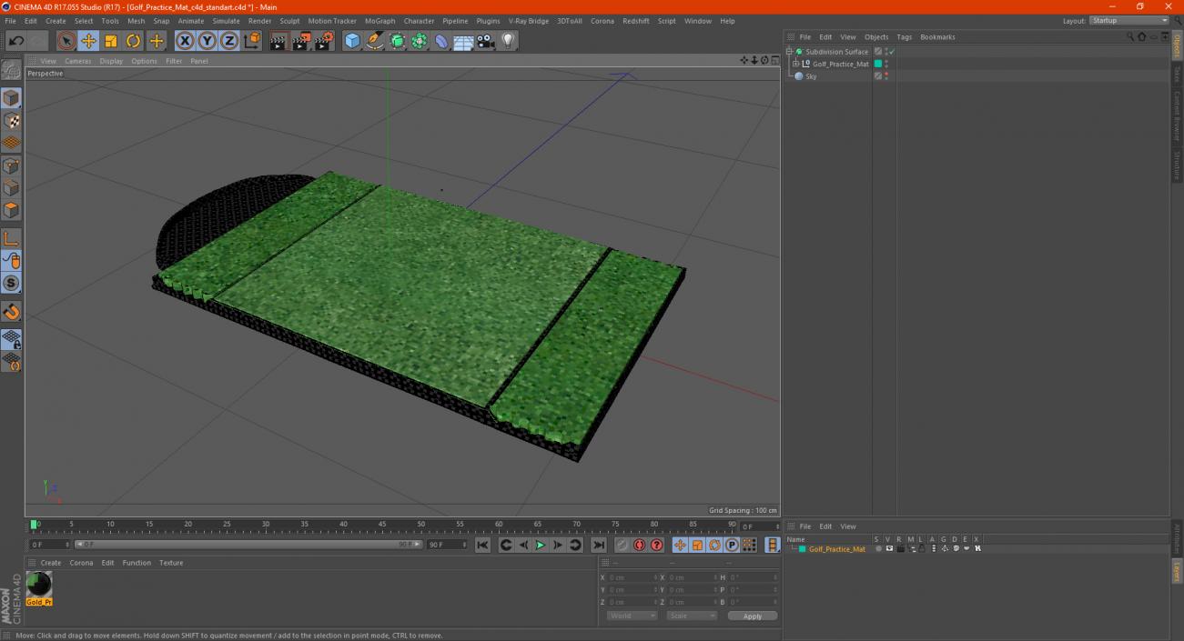 Golf Practice Mat 3D