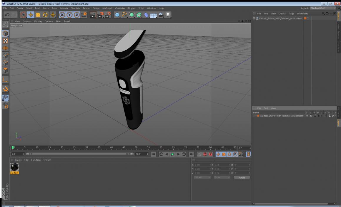 Electric Shaver with Trimmer Attachment 3D model