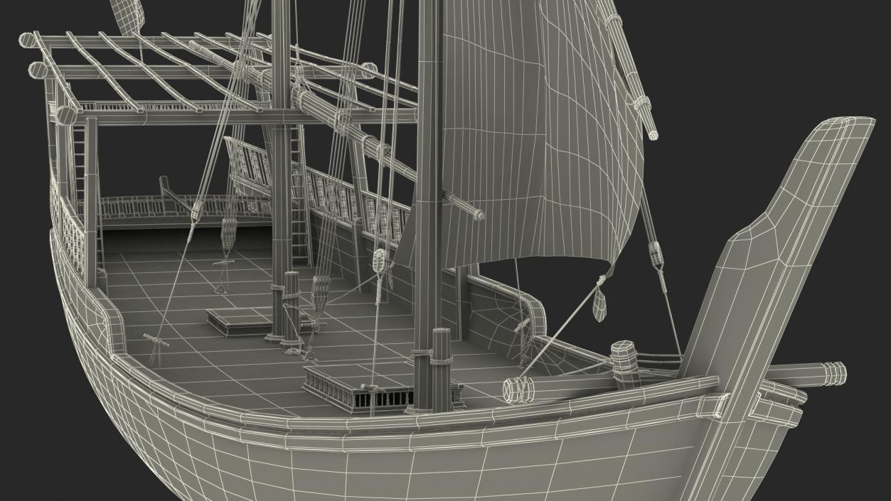 Traditional Wooden Qatar Boat 3D model