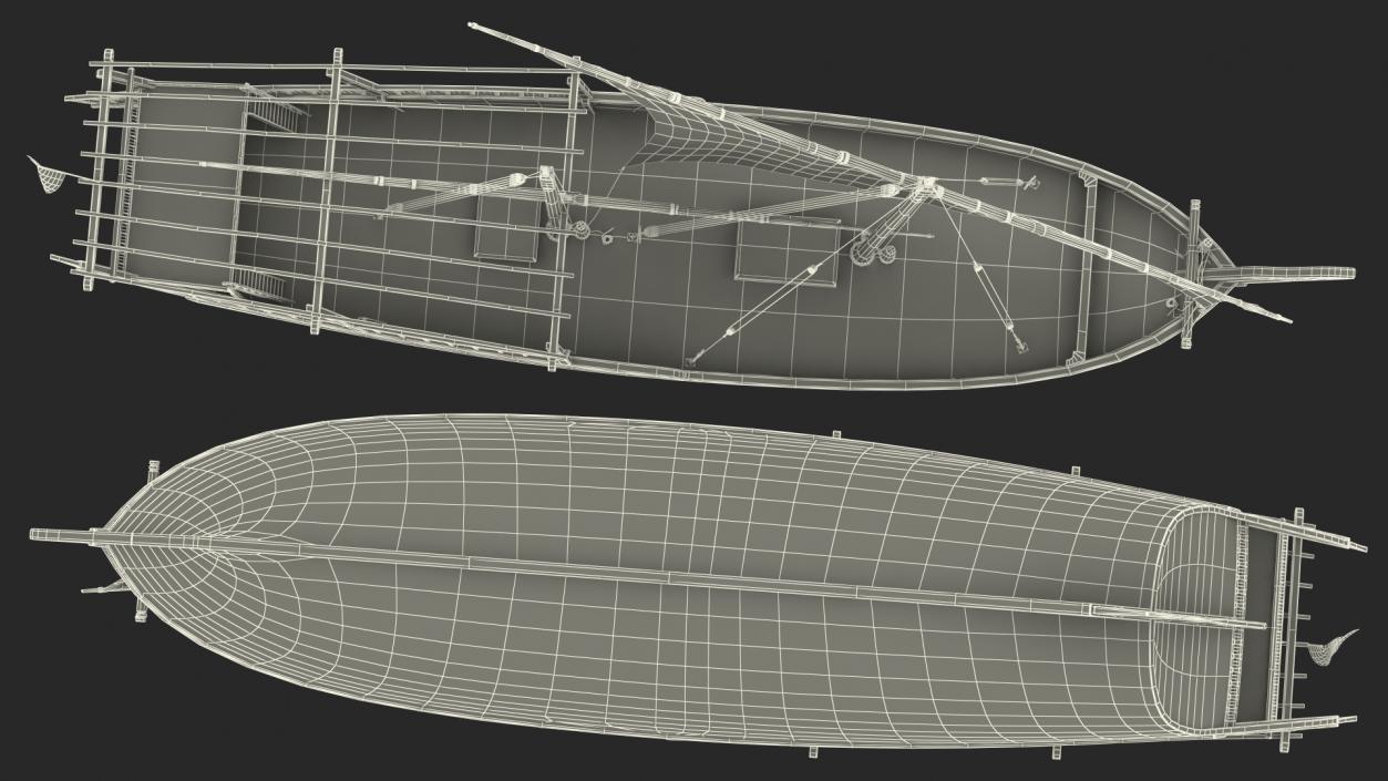 Traditional Wooden Qatar Boat 3D model