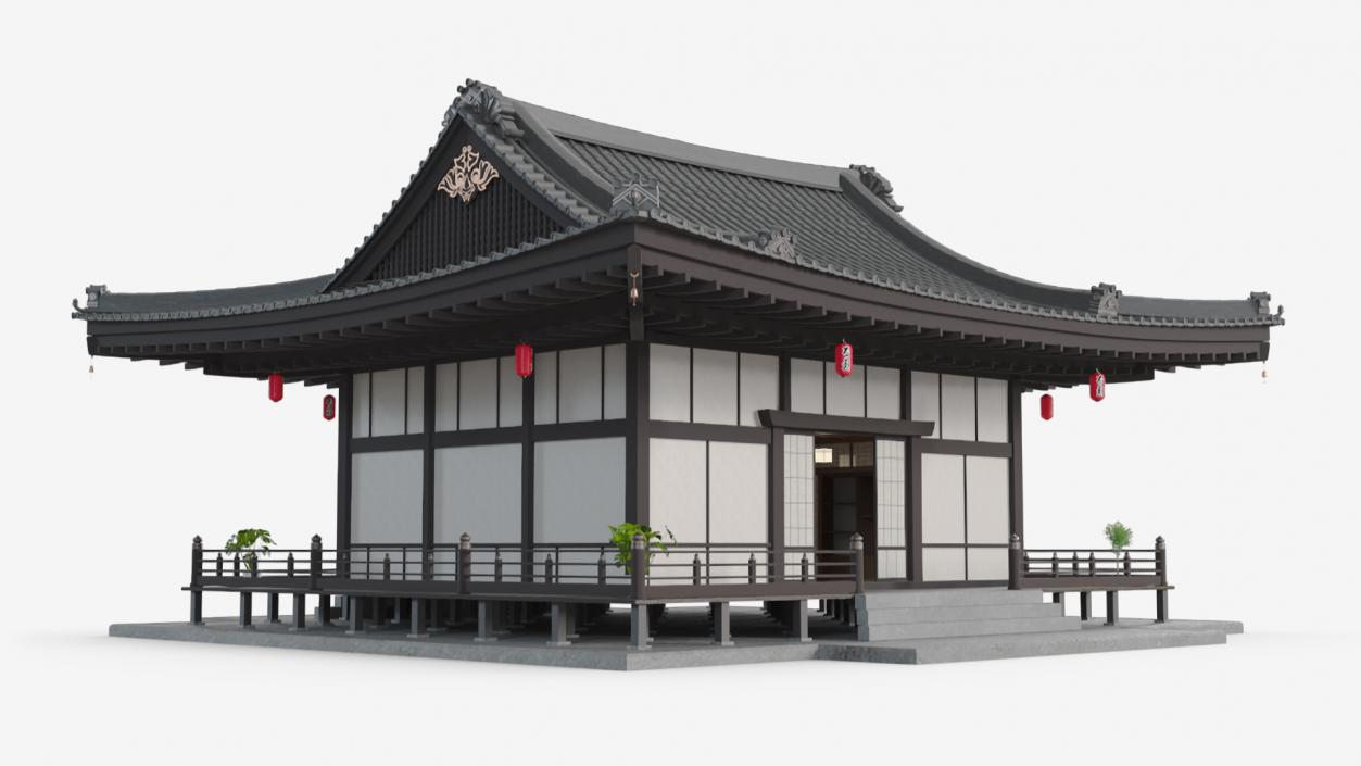 Japan Traditional House Dark Full Interior 3D