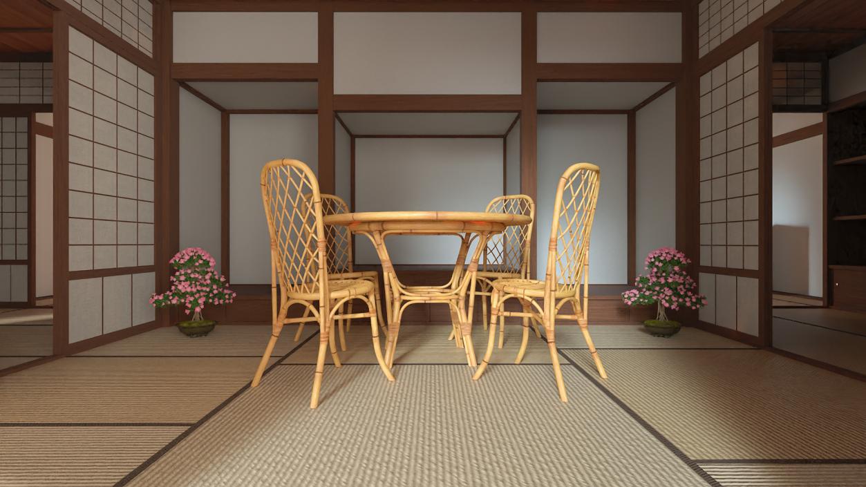 Japan Traditional House Dark Full Interior 3D