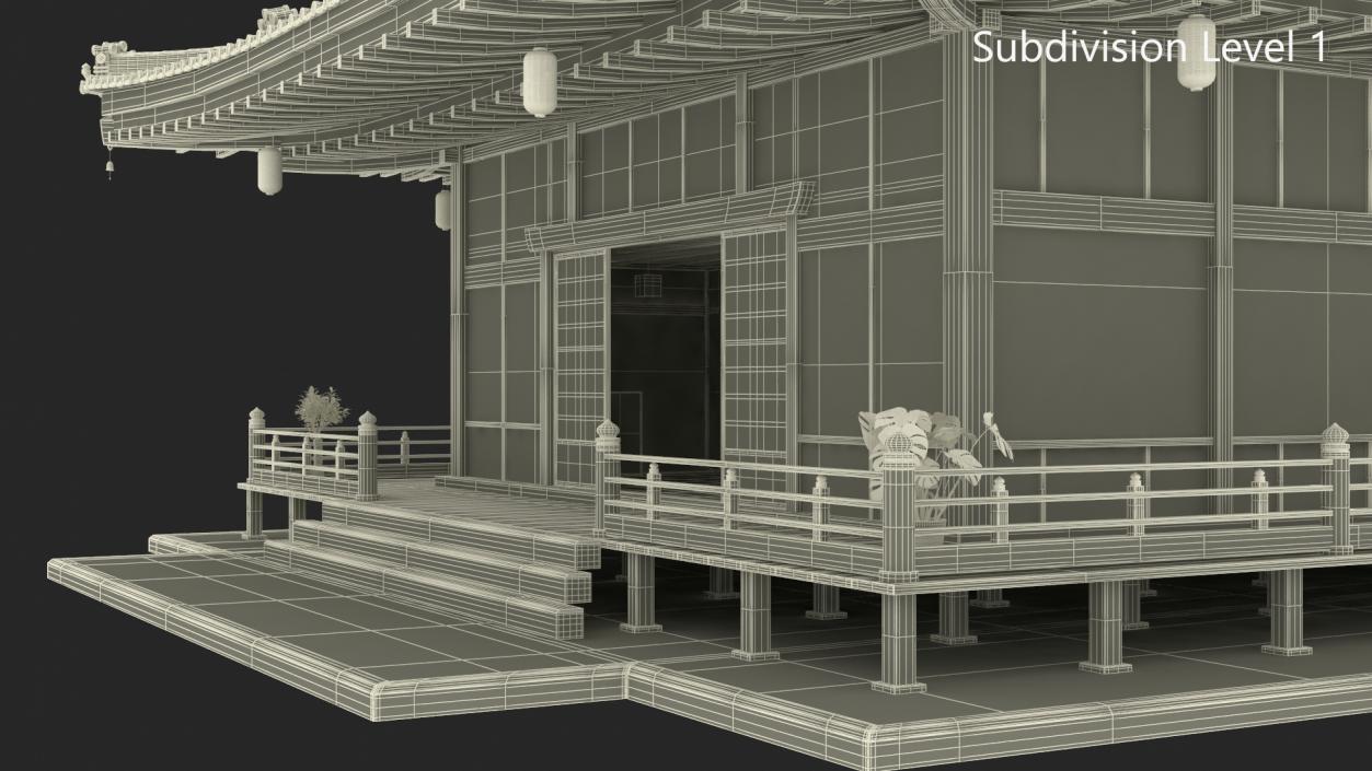 Japan Traditional House Dark Full Interior 3D