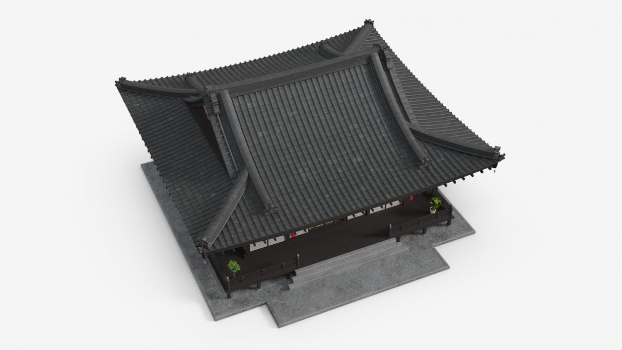 Japan Traditional House Dark Full Interior 3D