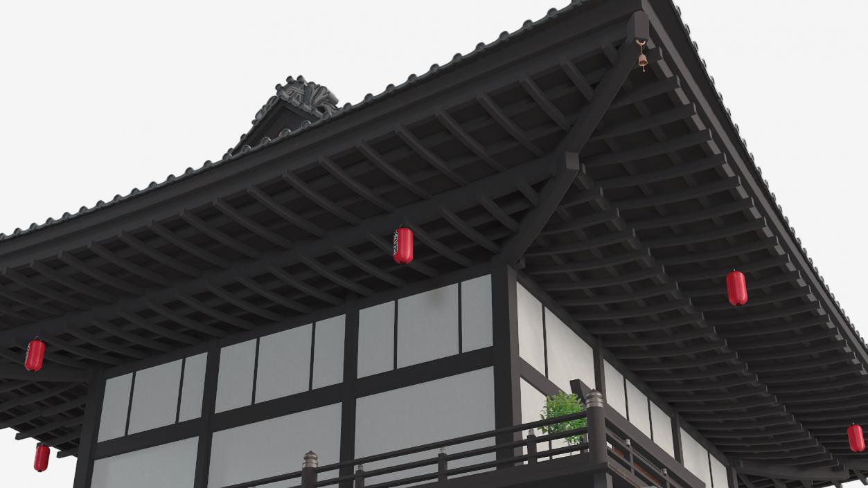 Japan Traditional House Dark Full Interior 3D