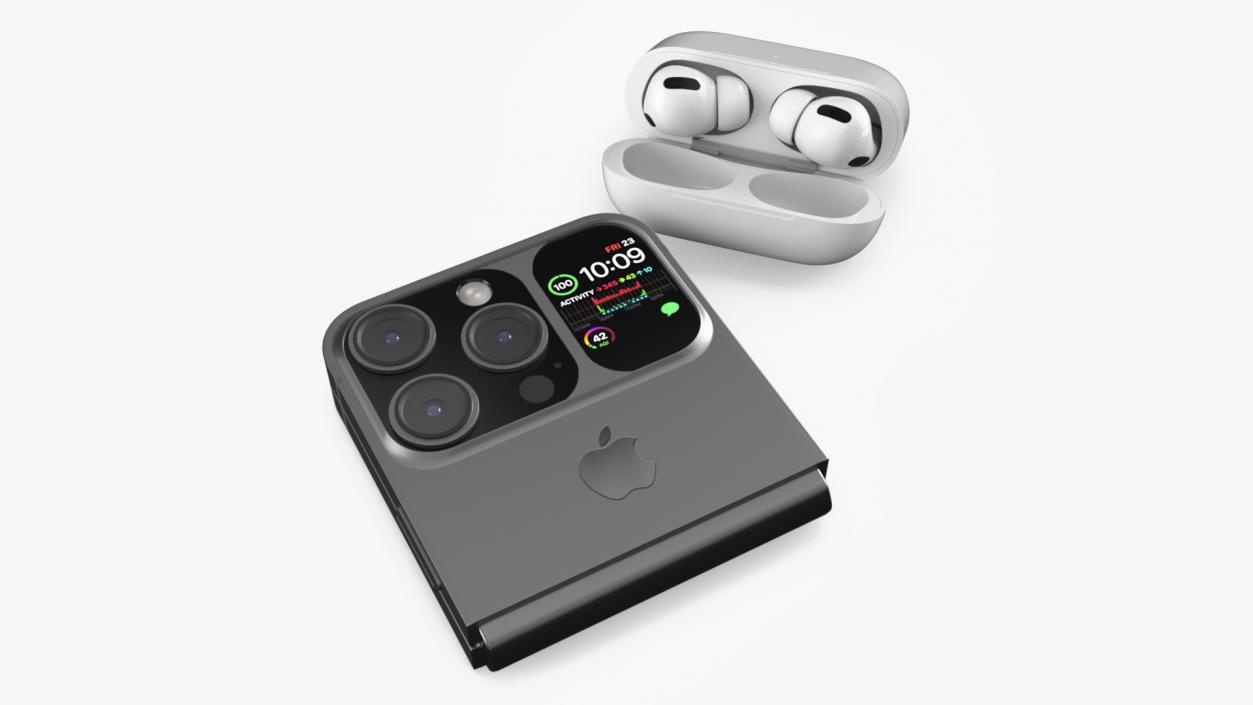 3D model Apple iPhone Flip with AirPods