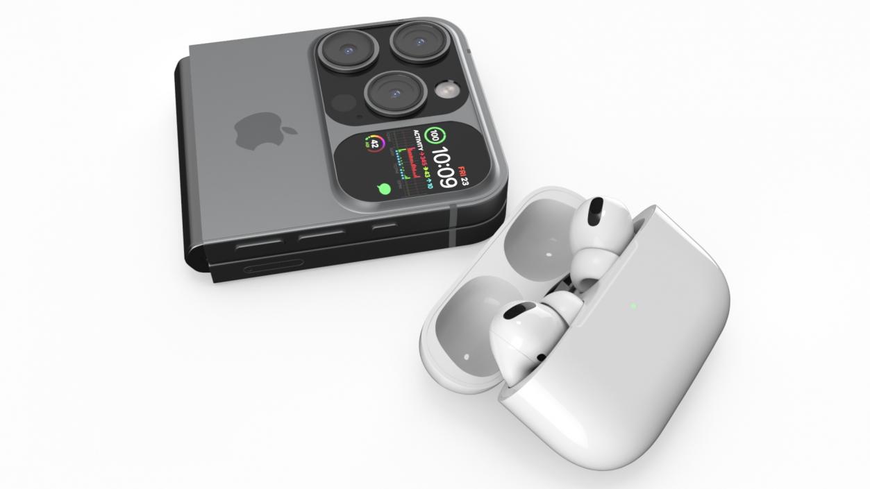 3D model Apple iPhone Flip with AirPods