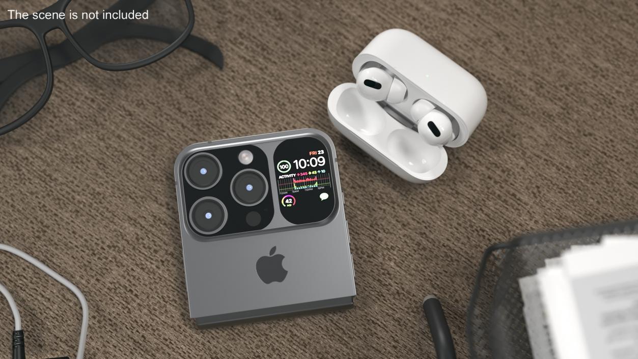 3D model Apple iPhone Flip with AirPods