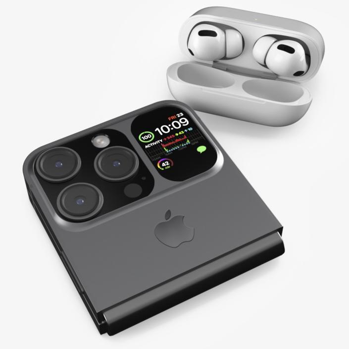 3D model Apple iPhone Flip with AirPods