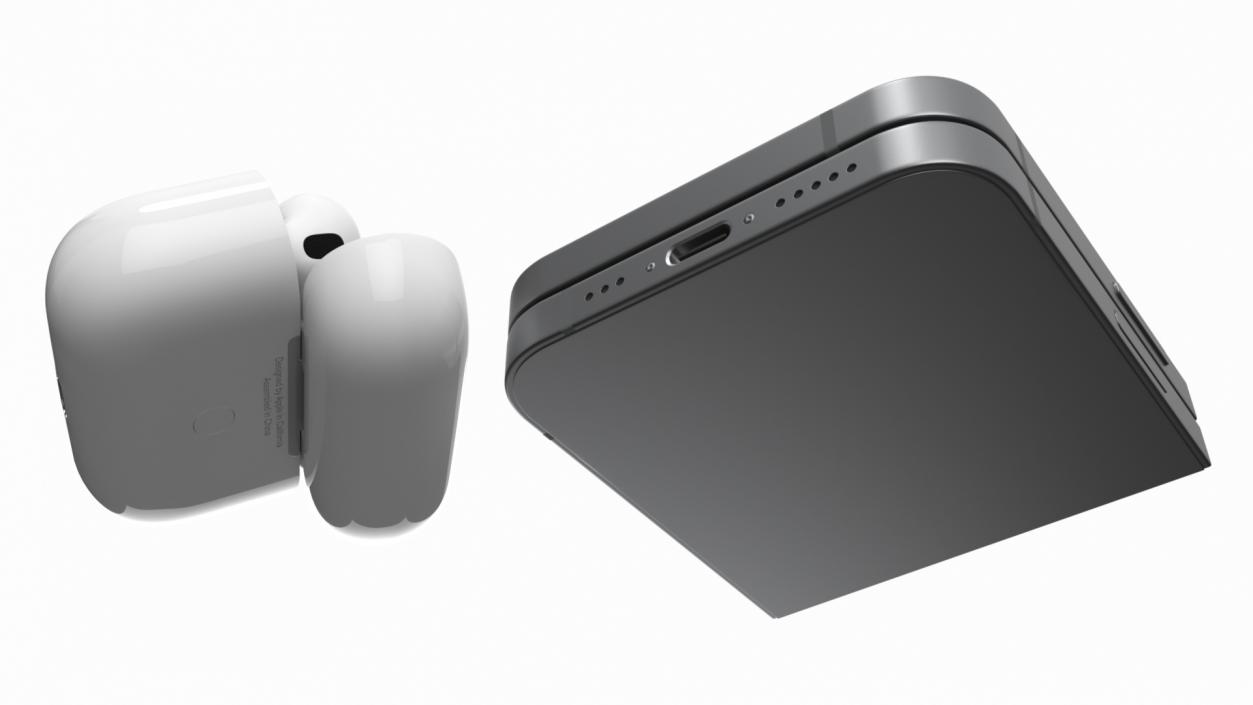 3D model Apple iPhone Flip with AirPods