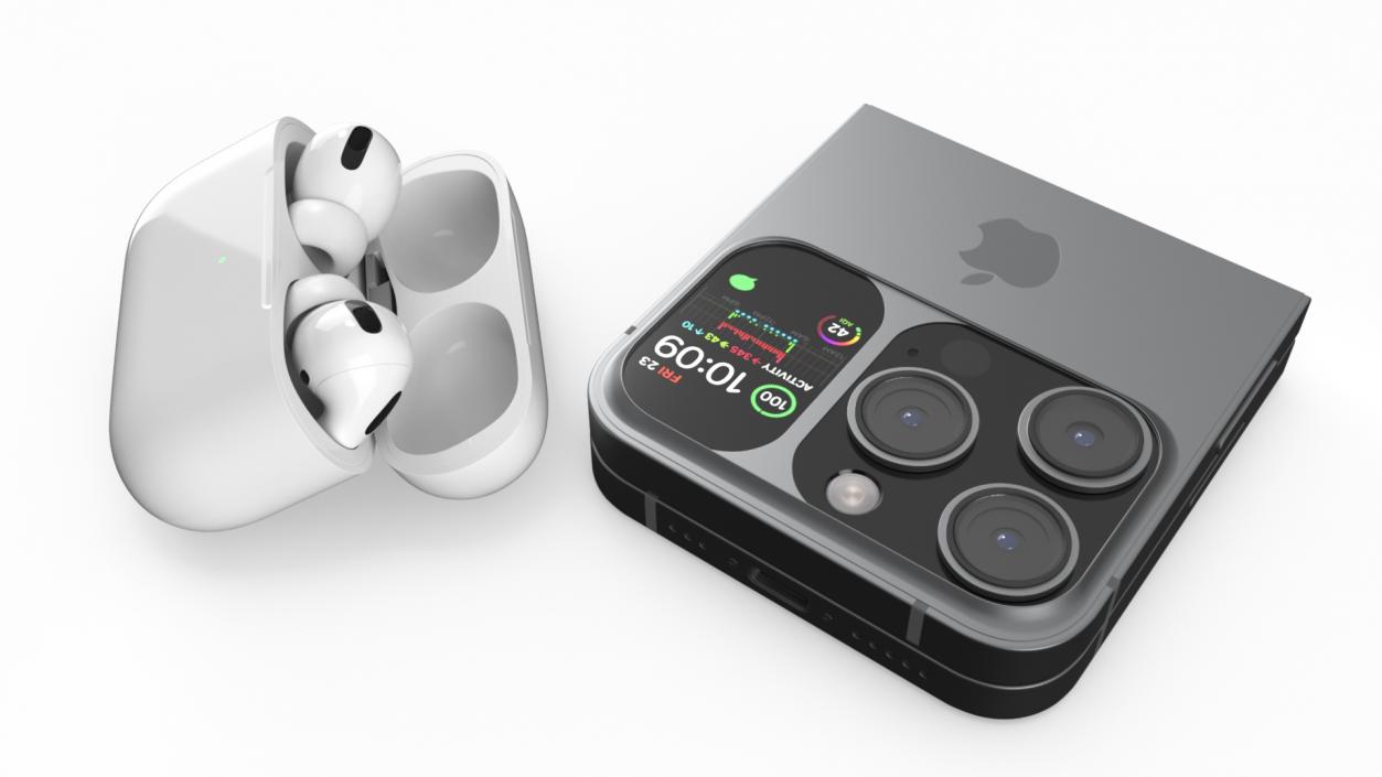 3D model Apple iPhone Flip with AirPods