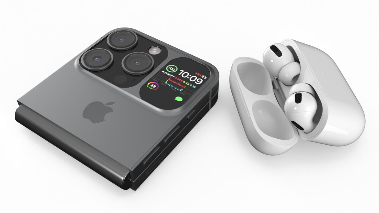 3D model Apple iPhone Flip with AirPods