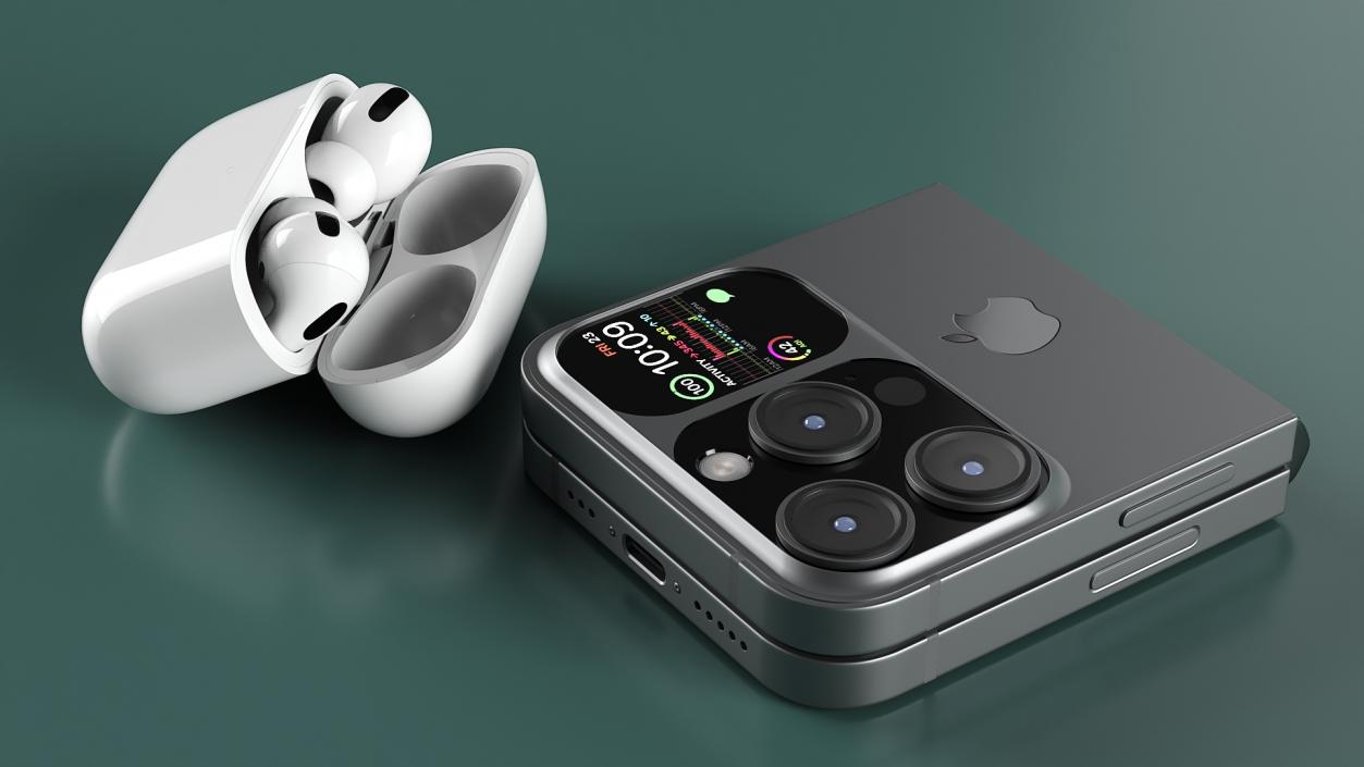 3D model Apple iPhone Flip with AirPods