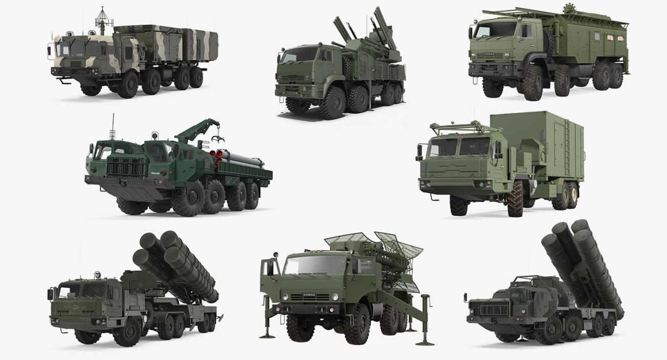 3D Russian Missile Systems Rigged Collection 5 model