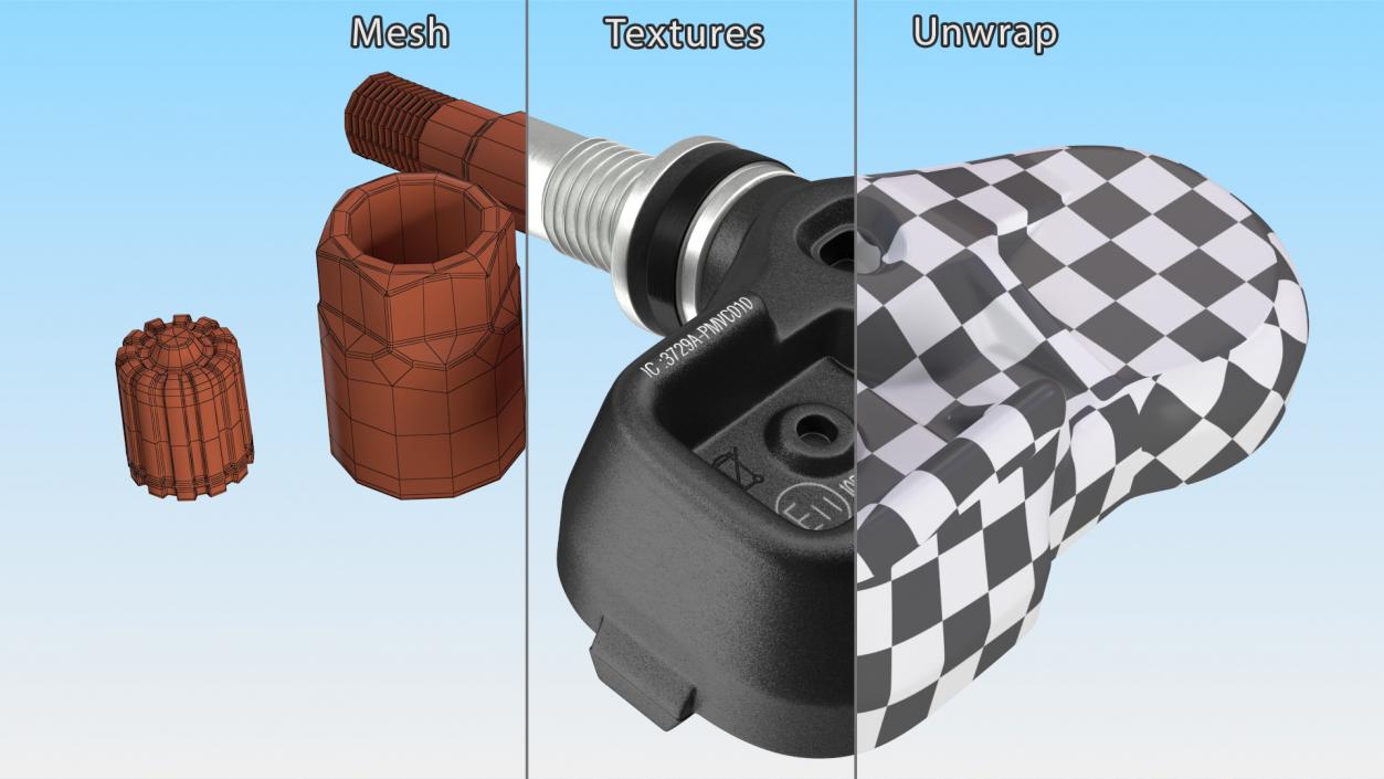 VESEN TPMS Sensor PMV-C010 Disassembled 3D model