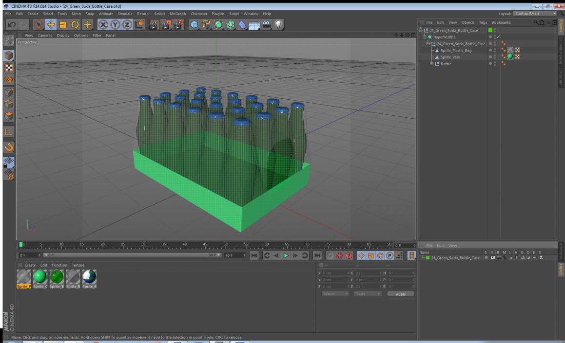 3D model 24 Green Soda Bottle Case