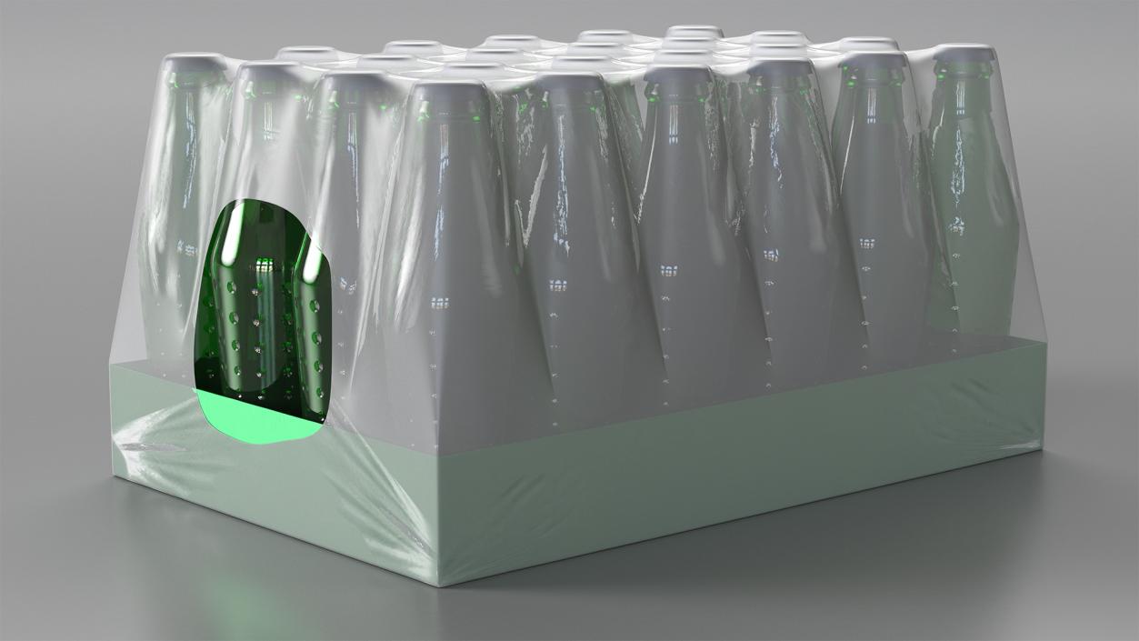 3D model 24 Green Soda Bottle Case