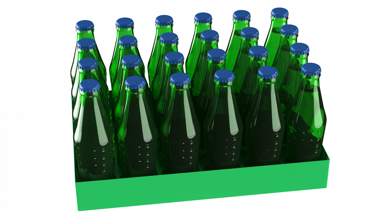 3D model 24 Green Soda Bottle Case