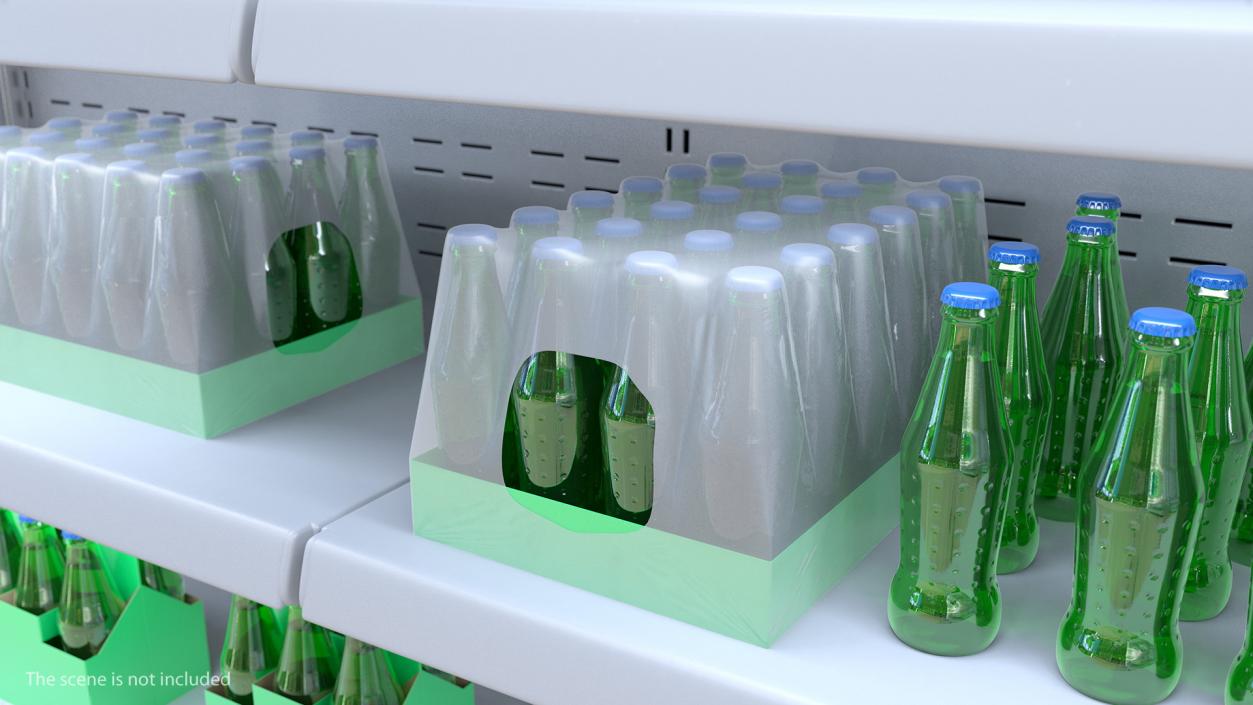 3D model 24 Green Soda Bottle Case