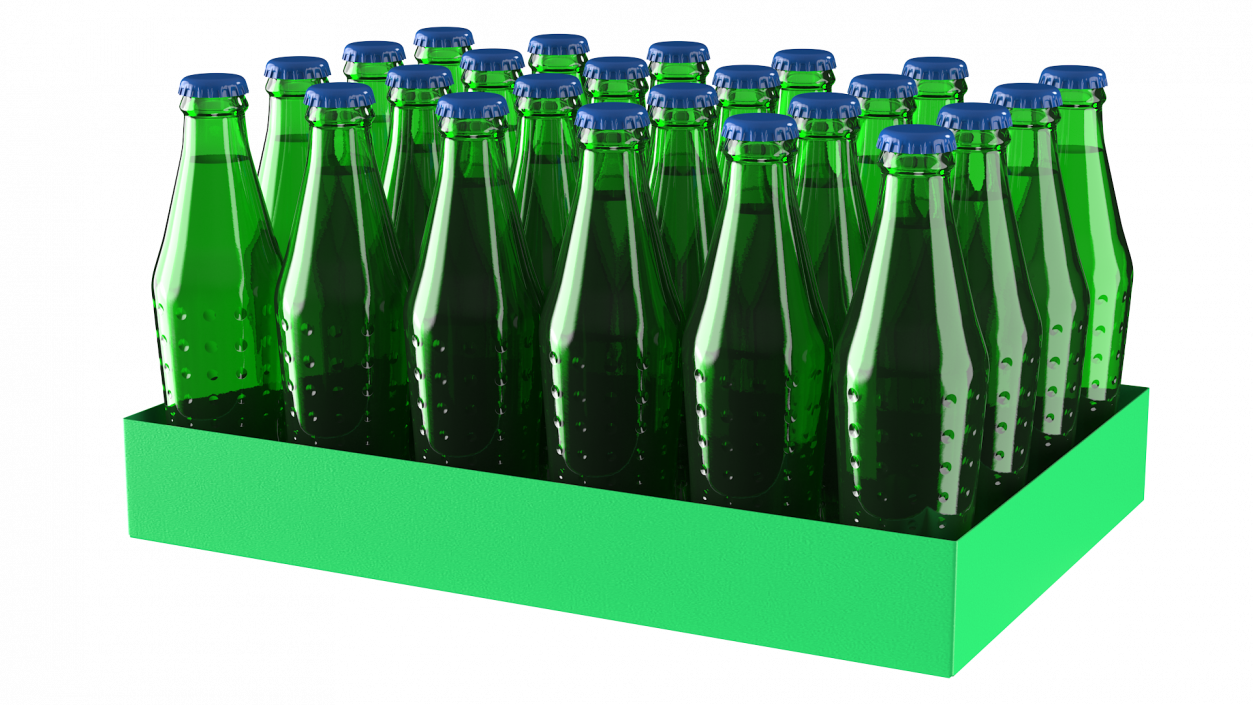 3D model 24 Green Soda Bottle Case