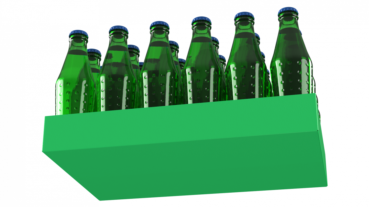 3D model 24 Green Soda Bottle Case