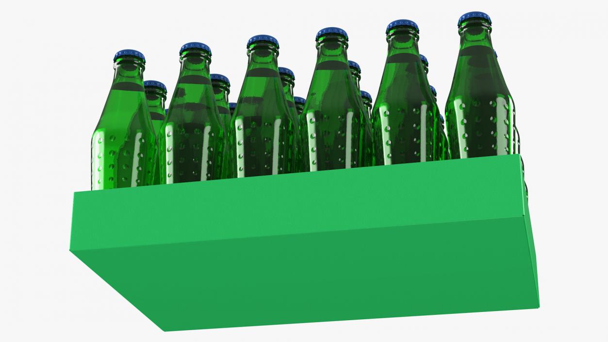 3D model 24 Green Soda Bottle Case